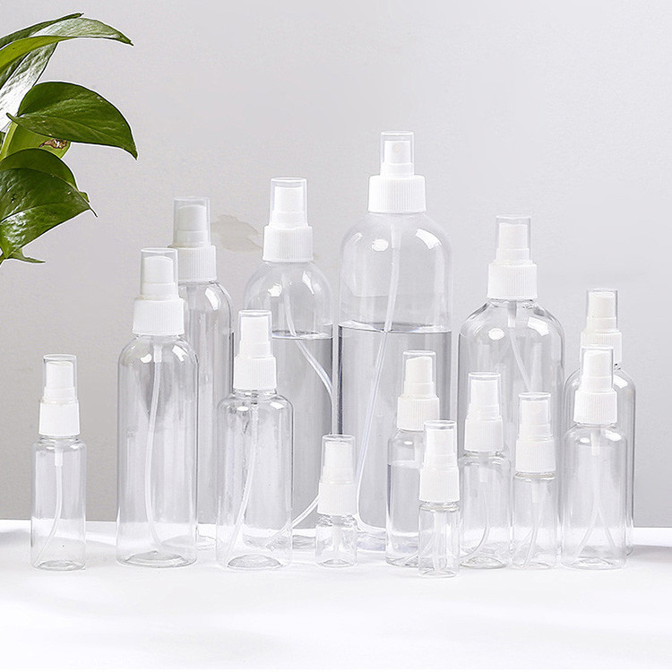 汎用的な日常容量のためのPETプラスチックスプレーボトル 10ml 15ml 30ml 50ml 60m 70ml 100ml 200ml 500ml