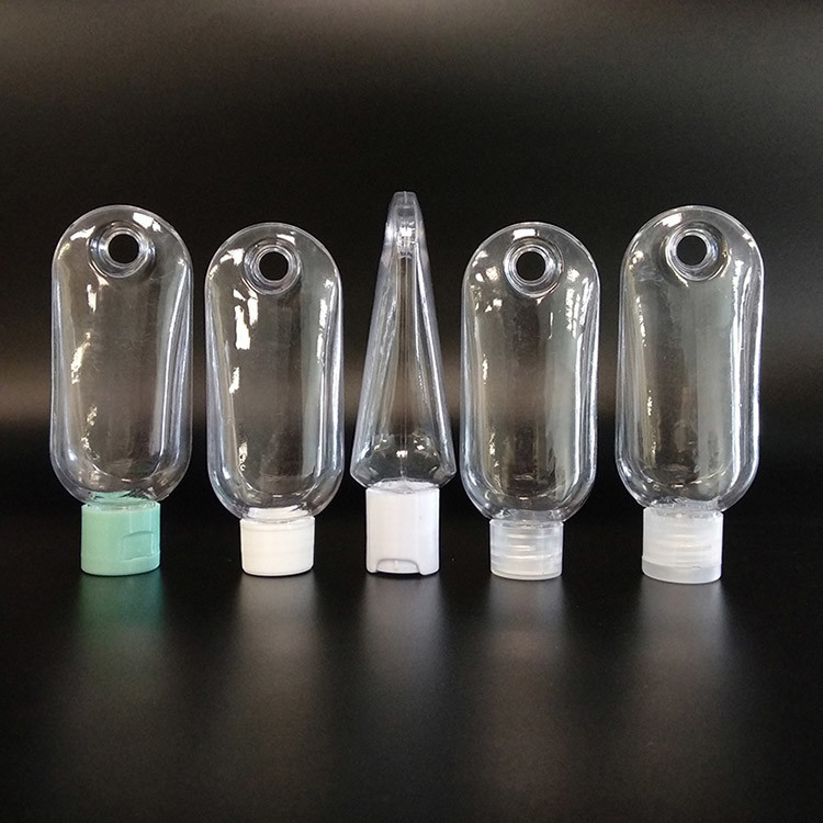 30ml,50ml,60mlのサイズでカラー付き透明プラスチック化粧品ボトル