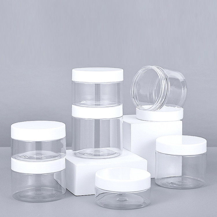 透明なPET200ml 250ml 300ml 500ml オープンマウスのPET透明瓶 アルミニウム蓋付き