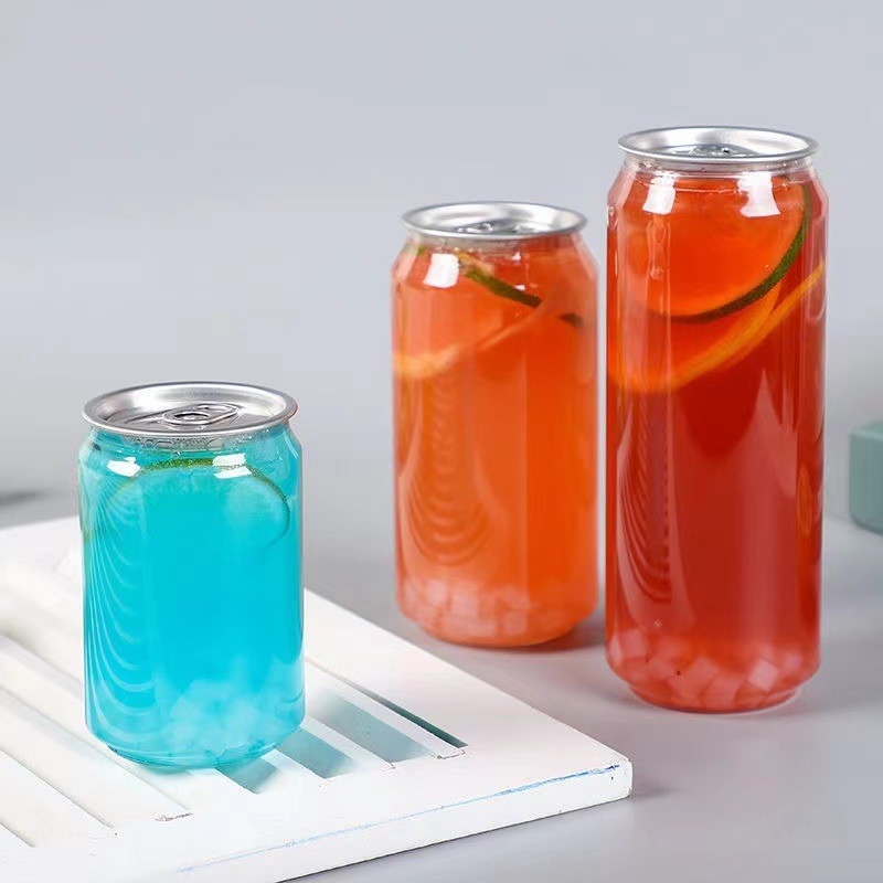 モダンなプラスチックソーダ缶ジュースボトル カスタムプライベートラベル容量120ml 250ml 350ml 500ml 1000ml