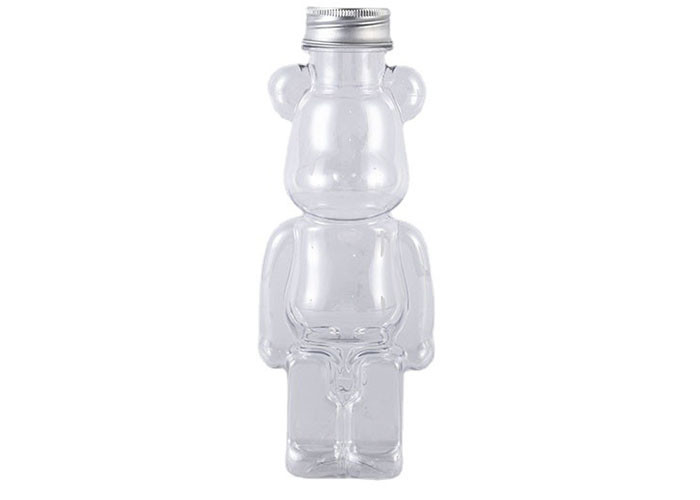 350ml 400ml 500ml 700ml ホットセール ペット用 プラスチック製 熊形ジュースボトル カップとストラップ付き