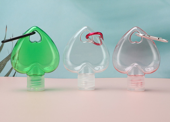 PETGプラスチック手のSanitizerは20mm明確なKeychainのびんをびん詰めにする